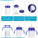 Straw Cup Soft Spout Conversion Kit for Lansinoh Baby Bottle, Toddler Transition Kit with Silicone Straw Top Nipple, Weighted Straw, Bottle Handle, Cleaning Brush, 3 Pack, 8m+