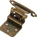 Ravinte 50 Packs 25 Pairs 3/8" Inset Antique Brass Cabinet Hinge, Self Closing Hinges for Kitchen/Bathroom/Furniture Cabinets & Doors, Decorative Cabinet Hardware Kitchen Cabinet Hinge with Door Bumper