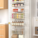 Moforoco White 8-Tier Over The Door Pantry Organizer, Pantry Organization And Storage, Metal Hanging Spice Rack Shelves Door, Home & Kitchen Essentials, Laundry Room Bathroom Organization