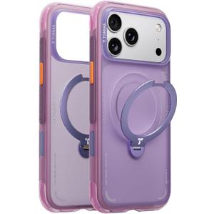 TORRAS Ostand Q3 Air for iPhone 17 Pro Max Case with 360 Magnetic Stand, Fit for MagSafe, Mil-Grade Drop Tested, Camera Control Button, Shockproof Phone Case for iPhone 17 Pro Max 6.9", Aurora Purple