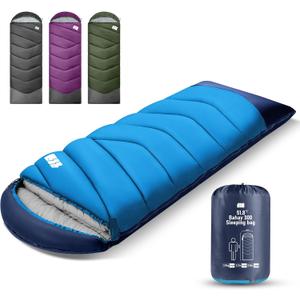 Sleeping Bags for Adults Cold Weather & Warm,Backpacking Camping Sleeping Bag for Tall Girls Boys,Lightweight,Compact,Waterproof Camping Gear for Traveling,Hiking,Hotel,Outdoor & Indoor, 4lb-Blue 