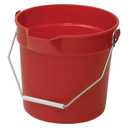Winco Heavy-Duty Plastic Bucket/Utility Pail with Pour Spout, 10 Quarts, Red
