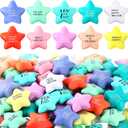 Sotiff 100 Pack Star Stress Balls Bulk Stress Relief Balls with Motivational Quotes Mini Inspirational Foam Party Favors Gifts for Kids Adults Anger Fidget Relief Exercise(Cute Colors)
