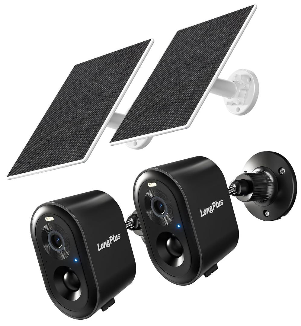 LongPlus 2K Solar Security Cameras Wireless Outdoor, VicoHome Camera Wireless Camera for Home Security, Battery Powered WiFi Cameras with AI Motion Detection, 2-Way Talk,Cloud/SD Storage