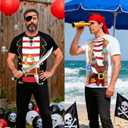 DANGCOS Pirate Shirt,Men's Graphic Tees for Costume Halloween,Cosplay,Pirate-Themed Parties (L)