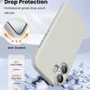 OuXul Designed for iPhone 16 Case,Shockproof Liquid Silicone Protective Phone Case with Soft Anti-Scratch Microfiber Lining Ultra Slim Drop Protection Phone Cover 6.1 inc (Stone)