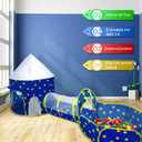 PigPigPen 3pc Kids Play Tent for Boys with Ball Pit, Crawl Tunnel, Princess Tents for Toddlers, Baby Space World Playhouse Toys, Boys Indoor& Outdoor Play House, Perfect Kids Gifts