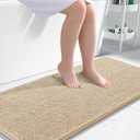 OLANLY Bathroom Runner Rugs 47x24, Extra Soft Absorbent Chenille Bath Rugs, Rubber Backing Quick Dry, Machine Washable Long Bath Mats for Bathroom Floor, Tub and Shower, Home Decor Accessories, Beige