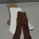 Mini angel Baby Tights Cable Knit Tights Baby Leggings Seamless Cotton Stockings Pantyhose 3/4 Pack for Infants Toddlers 0-5T (3-6 Months, Coffee+khaki+ivory, 3 Pack)