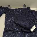 Adrianna Papell, Sequin Lace Combo Column Gown, Airy Aqua, Size 10