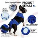 BRKURLEG Female Dog Diapers with Suspender, Washable & Reusable Fixed Diapers for Dogs in Heat, Incontinence & Special Needs, Adjustable Doggie Diaper for Small Medium Large Dogs, Blue S