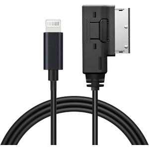 AMI MMI Aux Cable for iPhone 14 13 12 11 XS XR X 8 7 6,Car Aux Interface Dongle Compatible with Audi A3/A4/A5/A6/A7/A8/S4/S6/S8/Q5/Q7/R8/TT,Auxiliary Input Adapters for VW Tiguan CC Magotan(3.3FT)