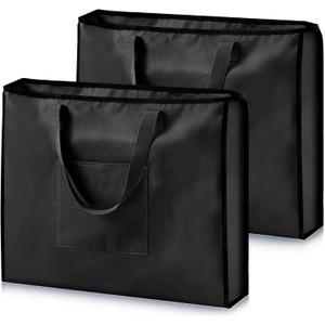 2 Pcs Stadium Seat Storage Bag Chair Carry Bags Football Match Wide Bleacher Cushion Chair Carry Bag for Stadium Football Baseball Soccer Sports Match Camping Beach Hiking Trip(Black)