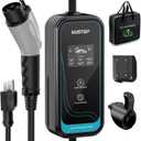 EV Charger Level 1 (NEMA 5-15 /15A /110V / 25ft),EVSE Adjustable Currents 6A-16A,IP65 Waterproof Home EV Charging Station, with LCD Screen and Timing Delay for All J1772 EVs