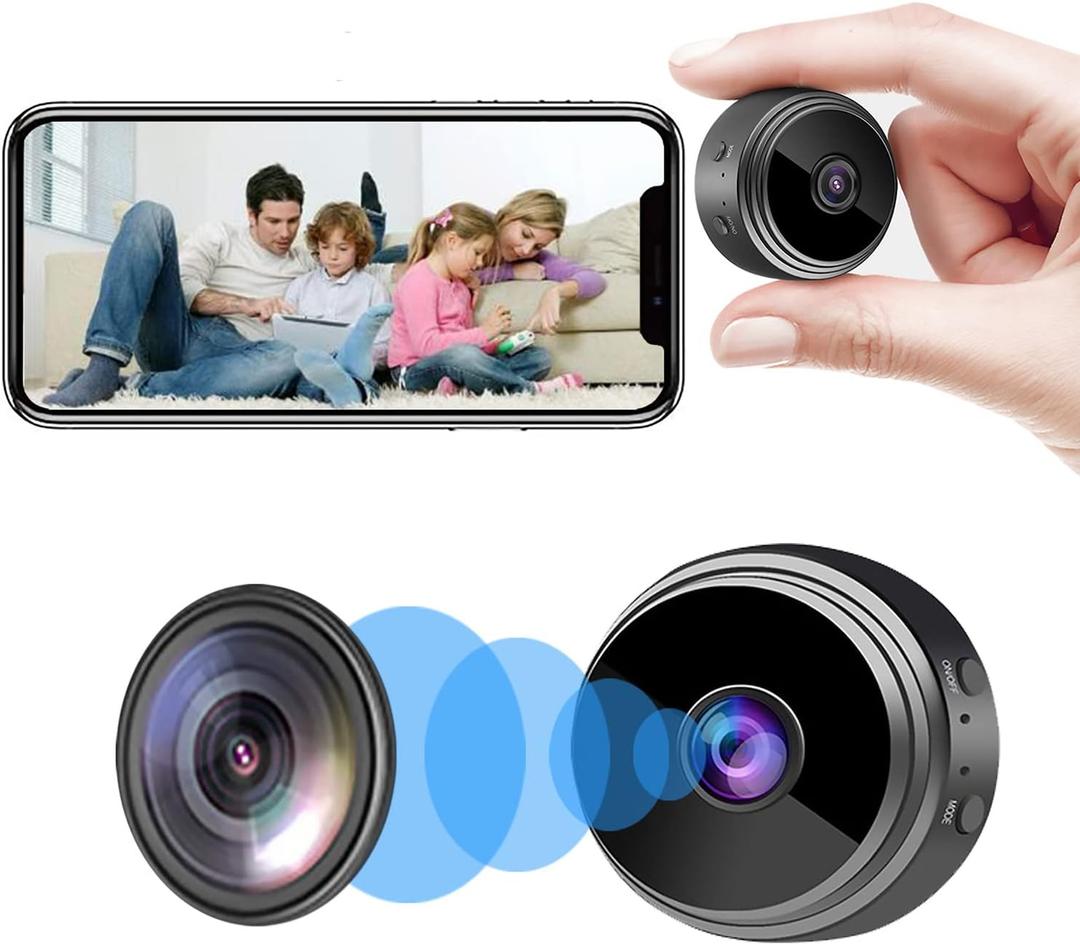 METRICSQUARE Small Camera for Spying WiF Hidden Camera Mini Spy Camera Home Security House Video Recording Remote View Phone App Control (Black)