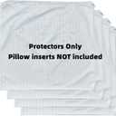 Kingnex 4 Pack Feather Proof Pillow Protectors 18x18 Waterproof Cover for Goose Down Square Throw Pillows