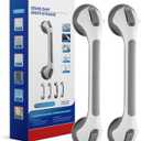 Grab Bars for Bathtubs and Showers 2 Pack Shower Handle, Heavy Duty Suction Grab Bar Bath Handrails for Seniors and Elderly, Bathroom Safety Grip No Drilling Waterproof Removable, Grey (Gray)