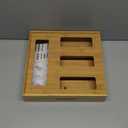 SpaceAid Bag Storage Organizer for Kitchen Drawer, Bamboo Organizer, Compatible with Gallon, Quart, Sandwich and Snack Variety Size Bag (1 Box 4 Slots) (Natural, 3"H)