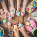 Beeveer 50 Pcs Plastic Easter Eggs Bulk for Easter Hunt 1.6 x 2.4 Inch Colorful Hanging Plastic Eggs for Basket Fillers Party Favor DIY Crafts Decoration (Pastel)