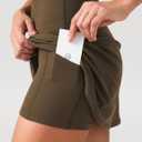 Colorfulkoala Dreamlux Skirts for Women High Rise Athletic Golf Tennis Skorts Built-in Shorts with Pockets (Cocoa)