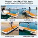 6.6 ft Inflatable Gangway for Boats & Yachts, 500 lb Non-Slip EVA Dock-to-Boat Boarding Ramp, Reinforced PVC Floating Walkway with 4 D-Rings, 4 Handles, Pump & Carry Bag