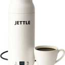 Electric Kettle - Travel Portable Heater for Coffee Tea Milk Soup - Stainless Steel Travel Water Boiler tea pot with Temperature Control - LED - Automatic Power Off - 450ml - Kitchen Appliance (White)