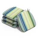 Outdoor Chair Cushions Set of 4, Water Resistant Patio Chair Pads with Ties, Seat Cushions for Home Garden Furniture Decoration, 16"x17",Acapa Opal Geometric