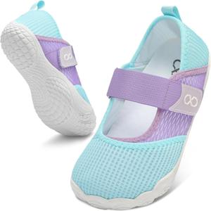 XIHALOOK Water Shoes for Women Wide Toe Minimalist Barefoot Quick-Dry for Beach Swim Pool Surf Yoga Womens Adjustable Walking Shoes (6.5, Blue Purple)