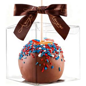 XP-ART 30 Pcs Candy Apple Boxes with Apple Sticks, Clear Caramel Apple Box Plastic Gift Cookie Makaron Cupcake Packaging for Treats, Party Favors, 4" L x 4" W x 4" H