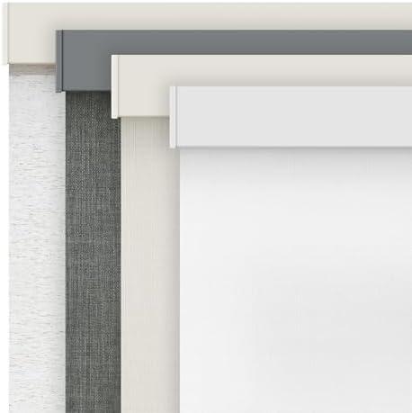 AOSKY Cordless Blackout Roller Shades for Windows, 36"W x 72"H, Linen White | Black Out Free-Stop Shade with Valance, Thermal Insulated & UV Protection Fabric, Pull Down Window blinds for Indoor Bedroom