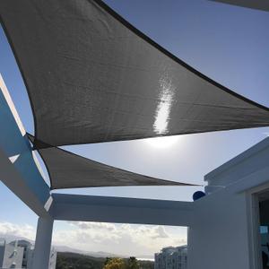 SUNNY GUARD Sun Shade Sail 16' x 16' x 23' Triangle Graphite Grey UV Block Sunshade for Backyard Yard Deck Patio Garden Outdoor Activities and Facility 