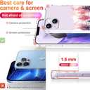 CCFUNCASE Compatible with iPhone 14 Plus Case Clear Cute for Women - Rugged Phone Cases Funda Protector Cover Skin (Pink Pine Trees Mountains)