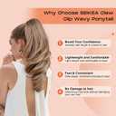 SEIKEA Ponytail Extension, 18" Wavy Claw Clip in Hair Extensions for Women, Lightweight Fluffy Synthetic Ponytail Hairpiece, Natural Soft & Easy to Wear, for Short Blonde Pale Gold Highlights