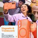 CANSHN Magnetic for iPhone 17 Case, Upgraded [Full Camera Protection] [Compatible with Magsafe] [Translucent Matte] Shockproof Protective Phone Case for iPhone 17 - Orange