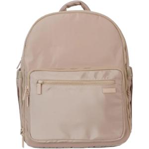 FAWN DESIGN Nylon Diaper Bag Backpack with Changing Pad, Beige Backpack Diaper Bag with 11 Interior and 5 Exterior Pockets, Padded and Adjustable Straps for All Day Comfort, 16x13x7 inches