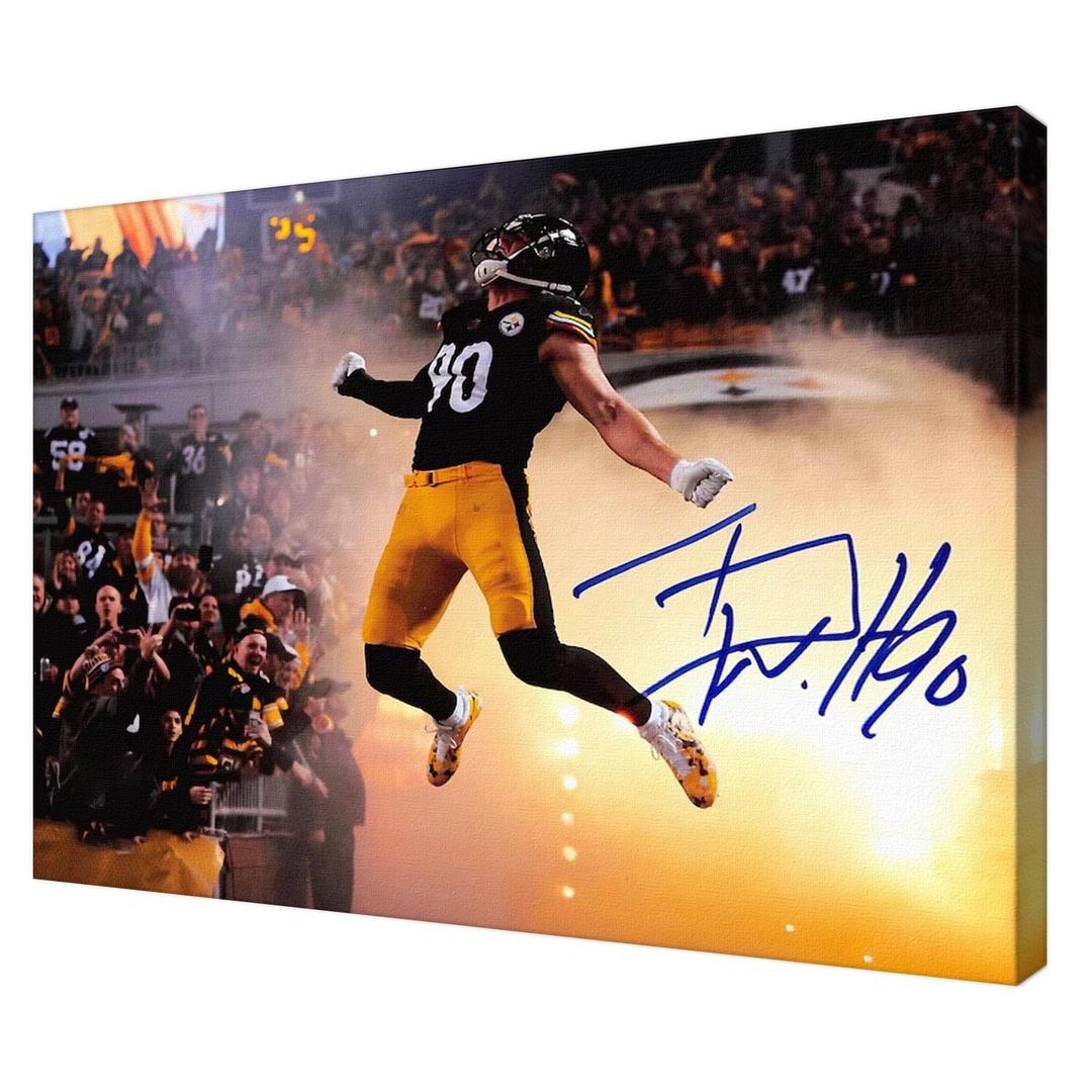 WHZKCYH American Football Sports Steelers Poster For Kids Fun Teen Birthday Christmas Gifts T.J. Watt Rugby Star Posters Canvas Wall Art Print Picture For Home Room Decor