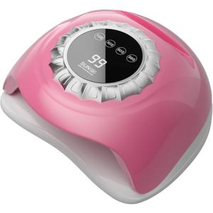 Pink UV LED Nail Lamp  Elegant Touch Screen Nail Dryer with 4 Timer Settings, Detachable Base & Dual Light Beads for Quick Gel Polish Curing  Salon-Quality Manicure at Home
