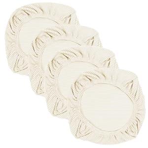 Yikko Soft Stretch Spandex Jacquard Slipcovers, Corn Grain Texture Chair Slipcovers fit for Office, Dining Room, Bar, Wedding Chair Seat Cushions, Washable Removable Home Decor (4, Beige)