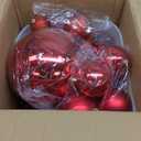 Marsui 24 Pcs Giant Christmas Balls Ornaments Extra Large Outdoor Red Christmas Ornament 8'' 6'' 3'' 2'' Large Xmas Balls Bulk Plastic Shatterproof for Xmas Tree Lawn Yard Porch (Shiny)