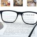 Reading Glasses 2.50 Oversized Large Square Men Readers Black Frame 4 Pack, Comfy Lightweight Eyeglasses for Reading Flexible Spring Hinge