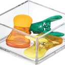 iDesign Clarity Plastic Drawer Organizer, Storage Container for Kitchen Gadgets, Corks, Sticky-Notes, Clips in Pantry, Cabinets, Countertops, 4" x 4" x 2" - Clear,X-Small