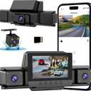 4-Channel 360 Dash cam Front and Rear FHD 1080P 180 Rotating Side-View Camera APP Control reversing Display Collision Detection Parking Monitoring Loop Recording | Suitable for sedans and SUVs