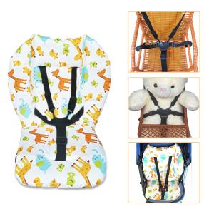 Baby High Chair Seat Cushion Liner Pad Cover Mat and 5 Point Harness Straps, 1 Set