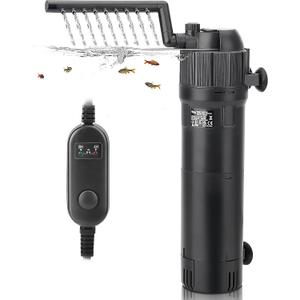 Hygger 4-in-1 Submersible U-V Filter Pump, Internal Green Water Killer with Timer, 210GPH 8W Adjustable Fish Tank Filter, Increase Oxygen for 40-80 Gallon Aquarium Tank