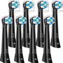 8 Pcs Toothbrush Head Compatible with Oral B IO 2/3/4/5/6/7/8/9/10 Series Electric Toothbrush, Replacement Heads Compatible with Oral B IO for Cleaning Teeth and Removing Plaque (Black)