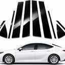 A Set Door Window B Pillar Post Cover Trim Molding Kit fit for 2024 2025 Toyota Camry Accessories with Gloss Black Self-Adhesive