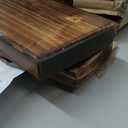 MyGift 4ft Tall Rustic Burnt Natural Wood Wall Leaning Blanket Ladder Shelf with 5 Rungs, Decorative Living Room Throw and Quilt Holder, Farmhouse Bedroom Decor