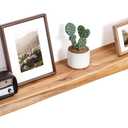 Floating Shelves for Wall Decor, Rustic Solid Elm Wood Floating Shelves Wall Mounted, Wall Shelves with Invisible Bracket for Living Room Bathroom Bedroom Kitchen, 48 Inch, Natural (48inch)