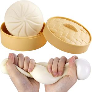 Dumpling Stress Ball, Steamed Stuffed Bun, Stress Relief Squeezing Bun Toys for Halloween Project, Tricking People, Kid Playing