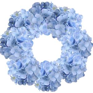 10pcs Hydrangea Silk Flowers Heads with Stems Artificial Hydrangea Flowers for Wedding Home Party Baby Shower Decor (Blue)